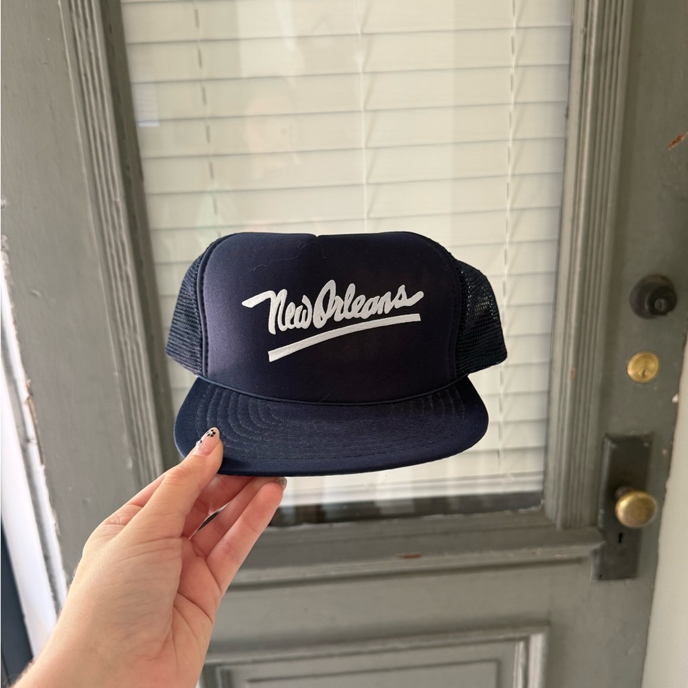 American Vintage Navy Blue 'New Orleans' Mesh Trucker Hat